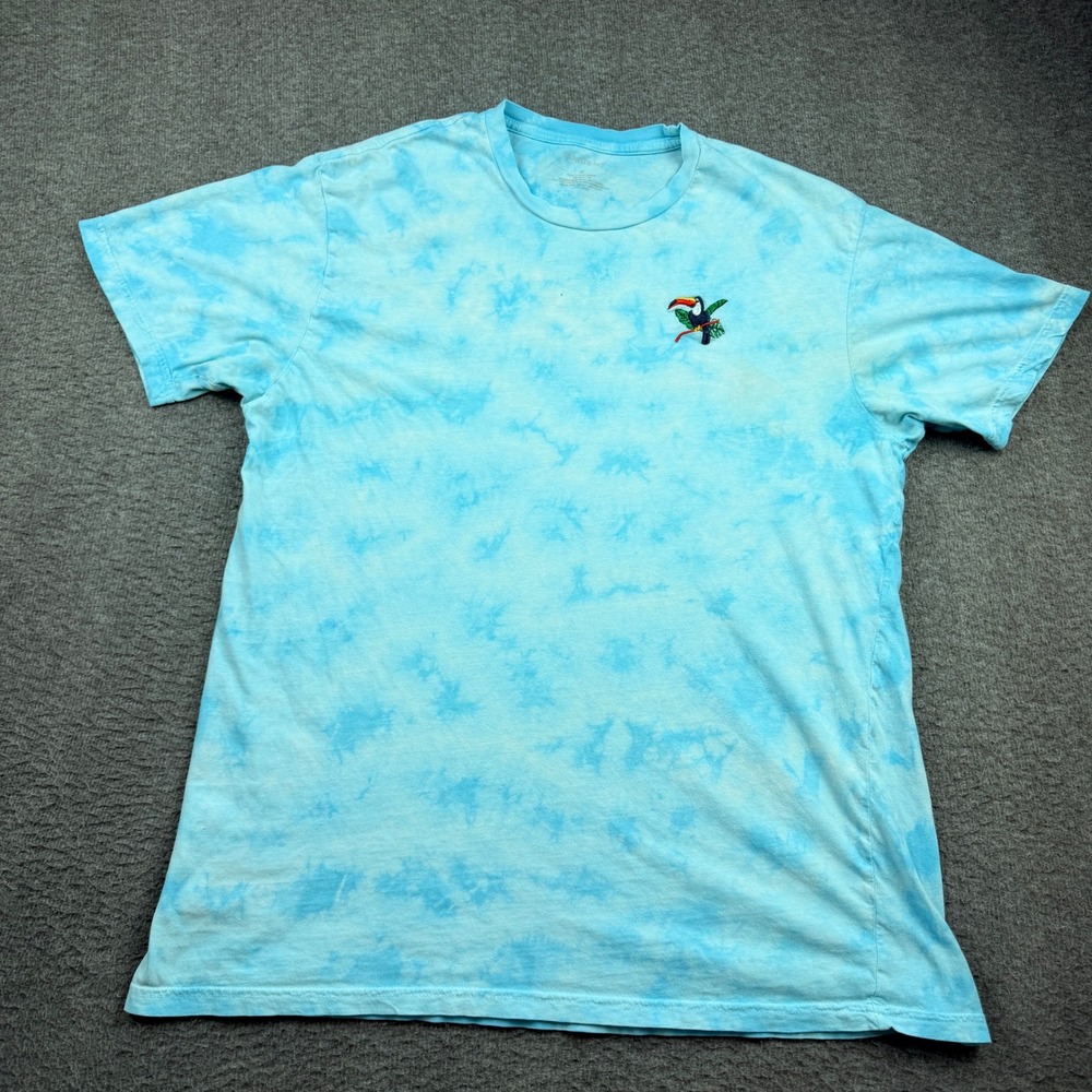 Crown & Ivy Tie Dye Toucan Graphic T-Shirt Blue Women's M Medium